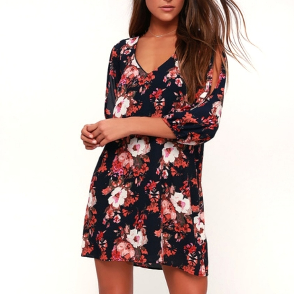 Lulu's Shifting Dears Floral Print Dress